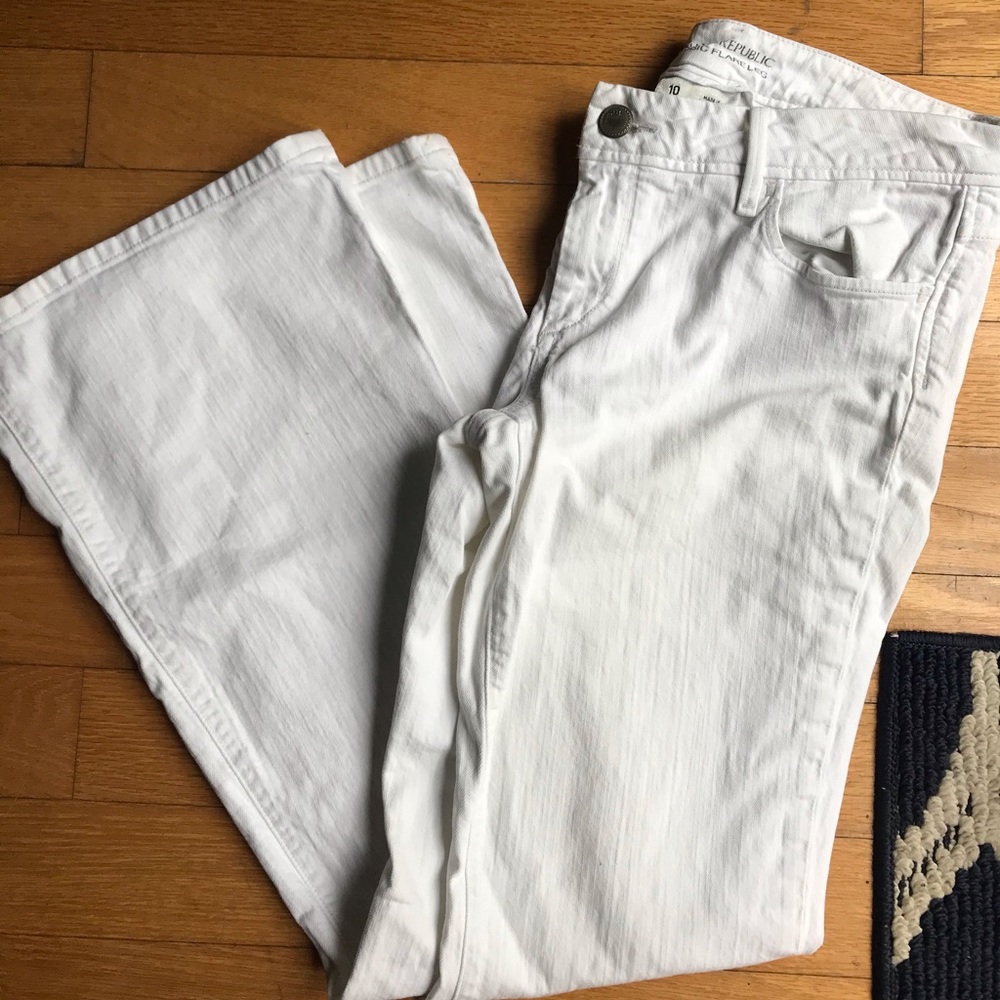 Banana Republic white denim flare jeans